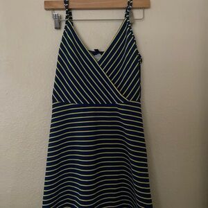 Aeropostale Navy and Yellow Striped Midi Dress